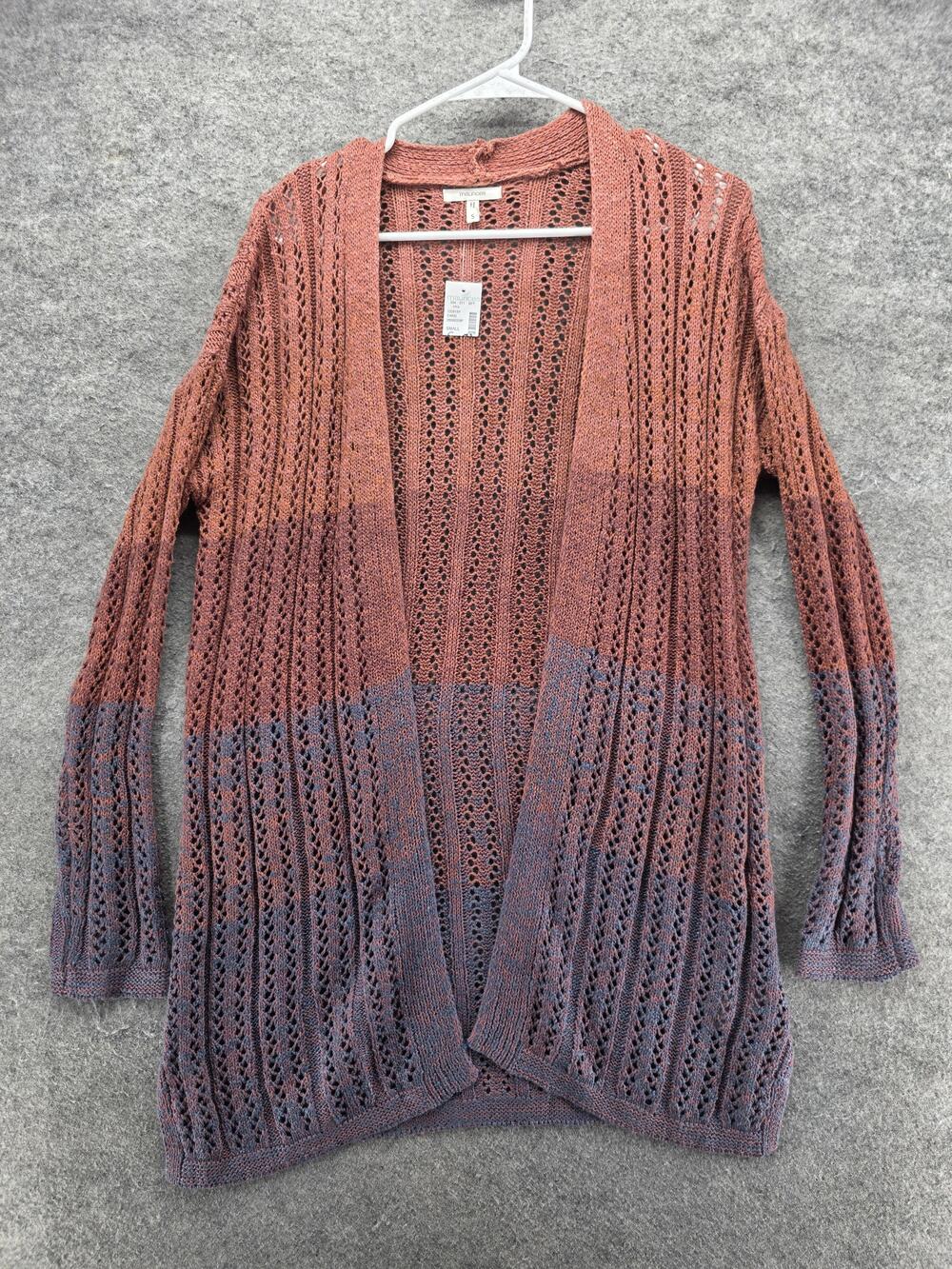 Maurices Cardigan Womens S Multicolor Open-Knit Lightweight Sheer V-Neck